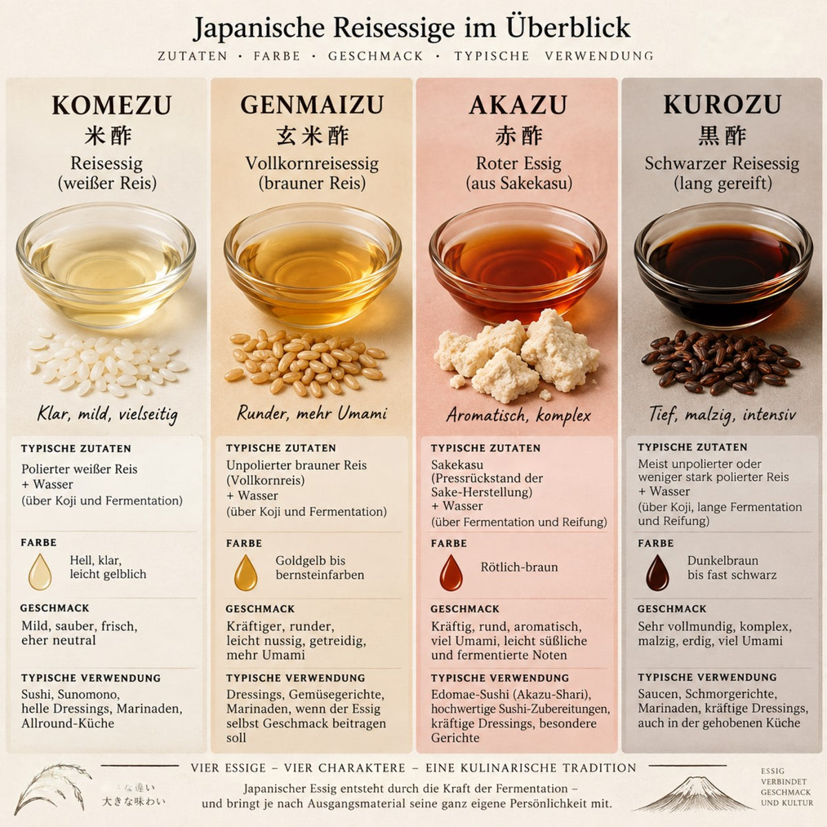 Japanische Reisessige Überblick