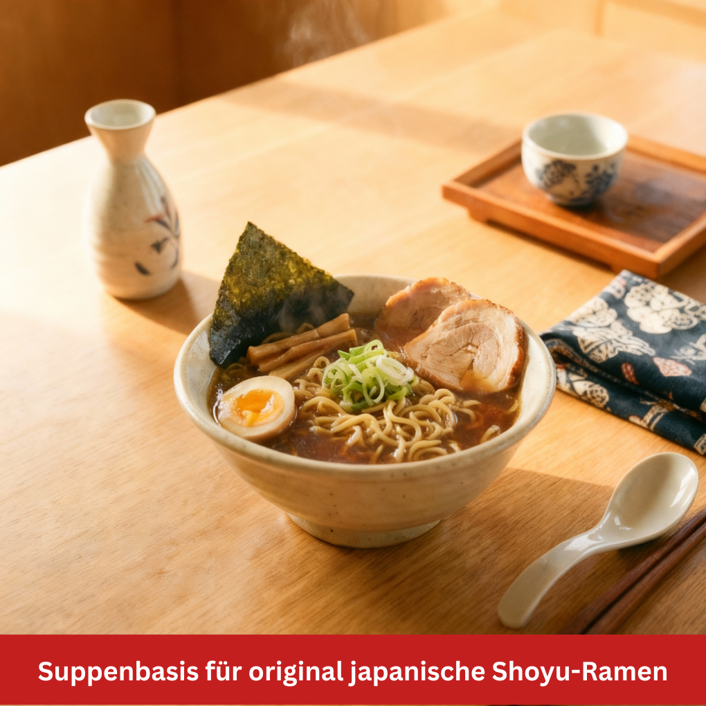 Suppenbasis für Shoyu Ramen Stillife