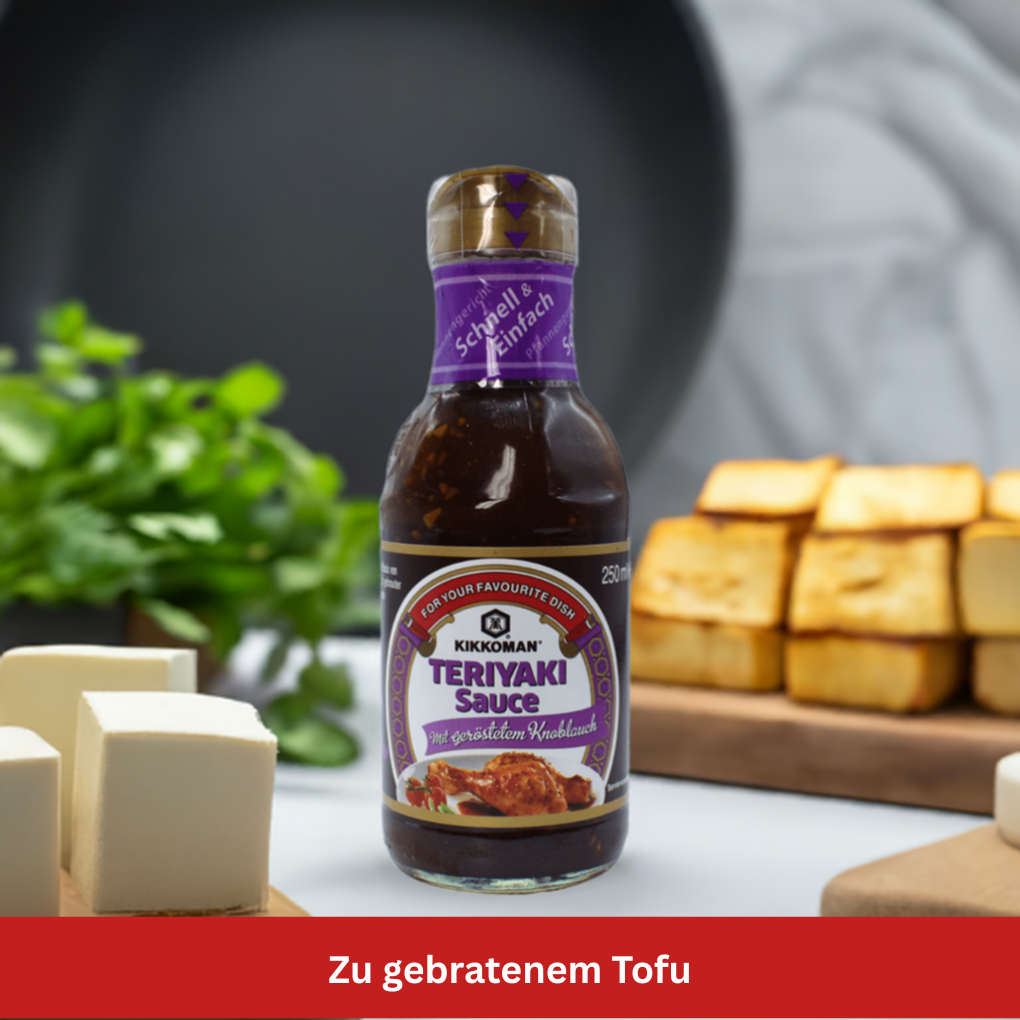 Teriyaki-Sauce Knoblauch zu Tofu Stillife