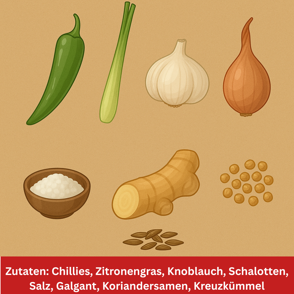 Zutaten grüne Currypaste