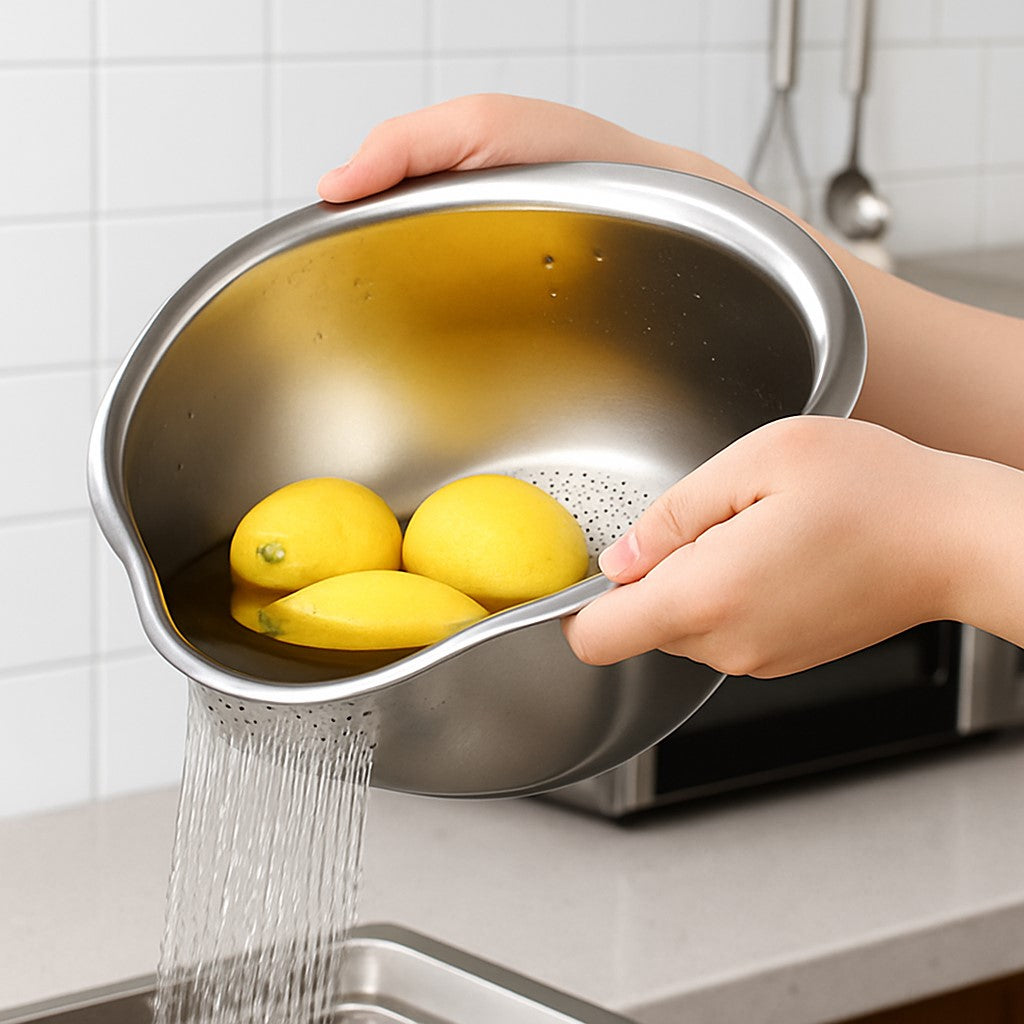 Siebschüssel Obst waschen Stillife