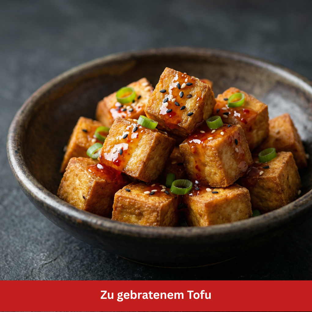 Süße Chillisauce zu gebratenem Tofu Stillife