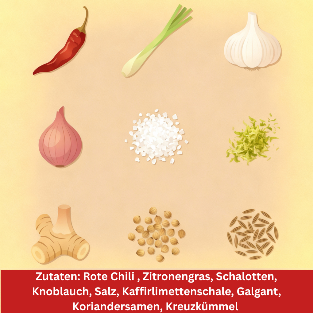 Zutaten rote Currypaste