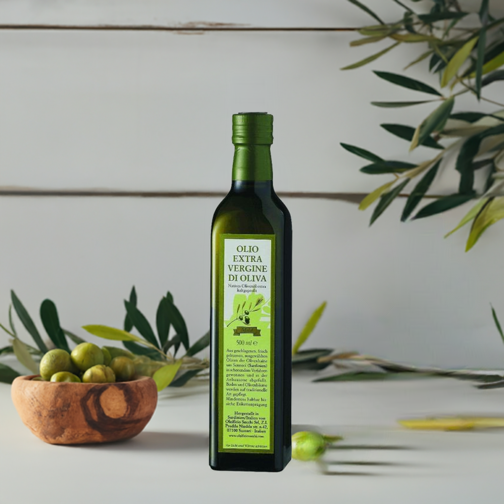 Extra Vergine Olivenöl Sardinien Stillife