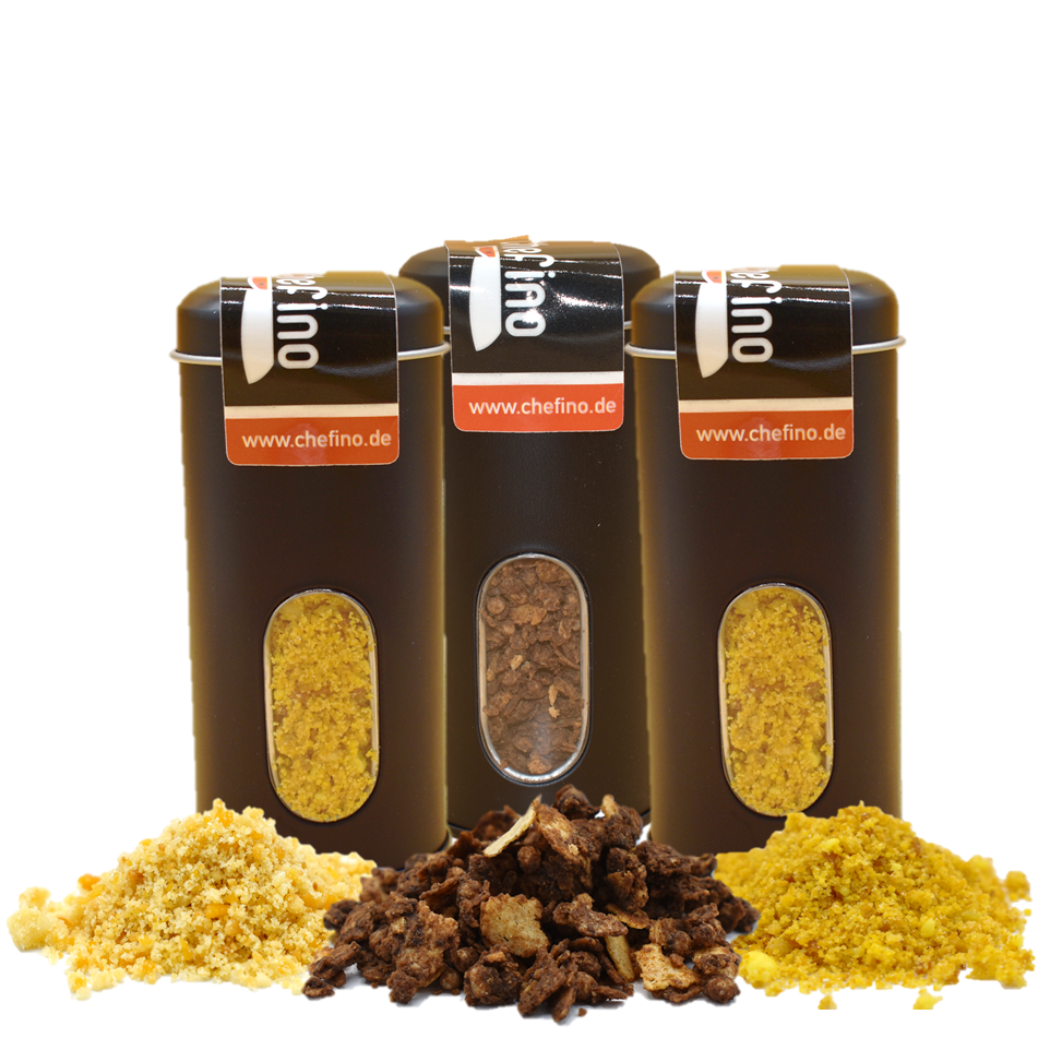 Topping spice set Salty Caramel - Chocolate Espresso - Mango for sweet bowls, mochi ice cream, desserts